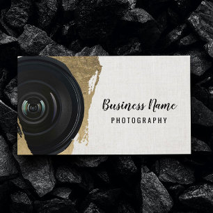 Fotografifotograf Modern Guld Stroke Fotography Visitkort