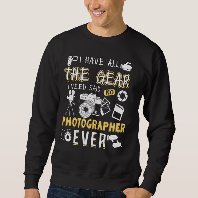 Fotografifotograf Tee Funny Camera Photographer Lång Ärmad Tröja (Framsida)