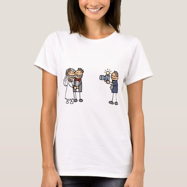 Fotografifotografi av bröllop Bröllop Bilder T Shirt (Framsida)