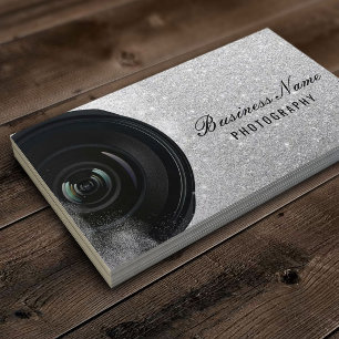 Fotografifotografi av kameran Silver Glitter Visitkort