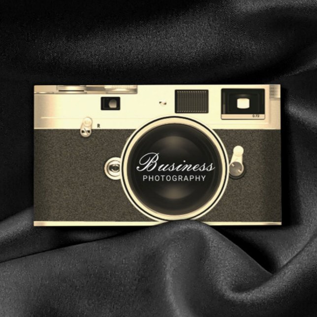 Fotografifotografi av klassiskt Guld-kamera Visitkort (Skapare uppladdad)