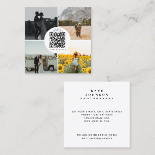 Fotografifoton QR-kod Social Media Fyrkantigt Visitkort