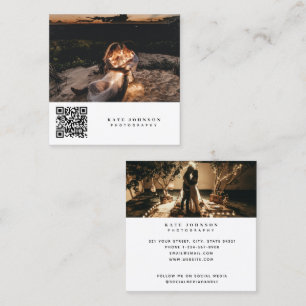Fotografifoton QR-kod Social Media Fyrkantigt Visitkort