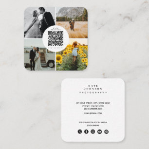 Fotografifoton QR Social-medieikoner i kod Fyrkantigt Visitkort