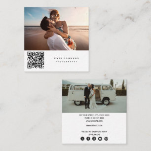 Fotografifoton QR Social-medieikoner i kod Fyrkantigt Visitkort