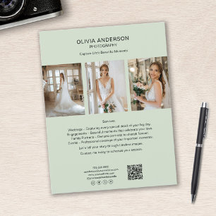 Fotografifotot QR Social Media Grönt Business Reklamblad