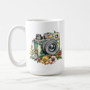 Fotografigrafik och offert Kamera för Vintage Kaffemugg