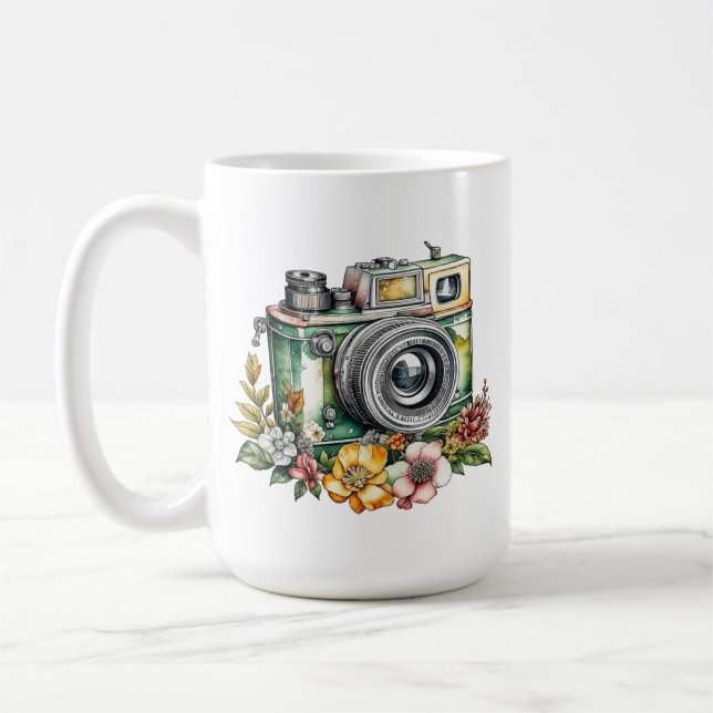 Fotografigrafik och offert | Kamera för Vintage Kaffemugg (Vänster)