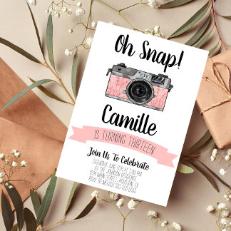 Fotografikamera Födelsedagsfest inbjudan