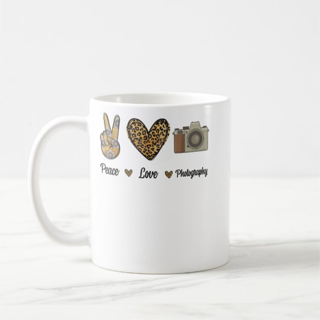 Fotografikamera för Peace Kärlek-fotografering Kaffemugg (Vänster)