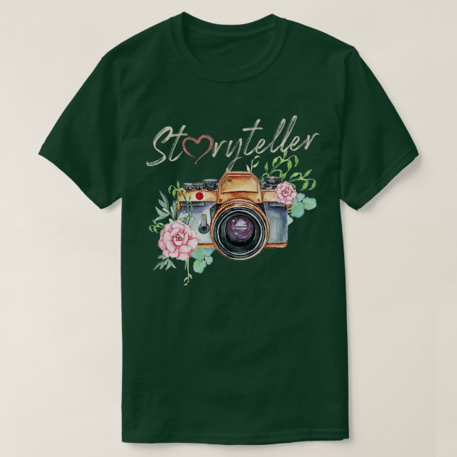Fotografikamera för storyteller t shirt (Design framsida)