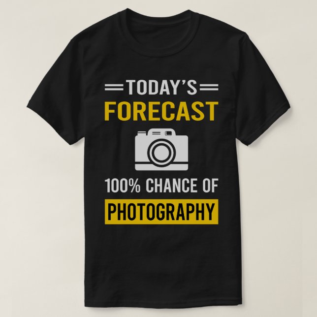 Fotografikamera i dagens prognos t shirt (Design framsida)