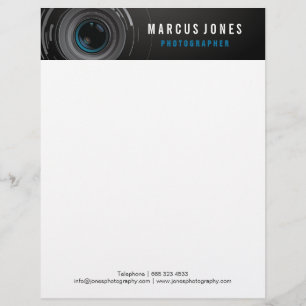 Fotografikamera Lense Branding Letterhead Brevhuvud