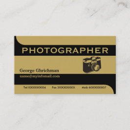 Fotografikamera, svart, guld öga-, visitkort