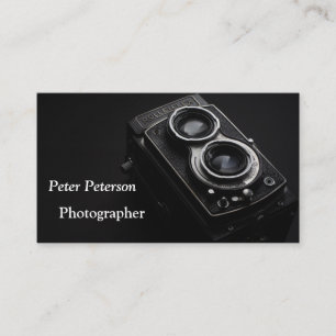 Fotografikamera, svart och vit visitkort