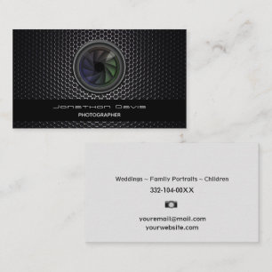 Fotografikamerabilder för koldesign visitkort