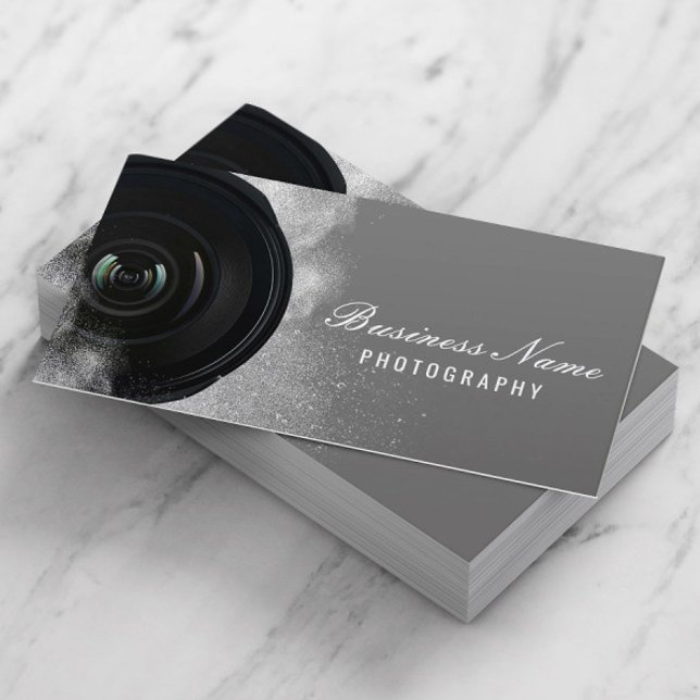 Fotografikamerans Mörk Grått Fotografi Visitkort (Skapare uppladdad)