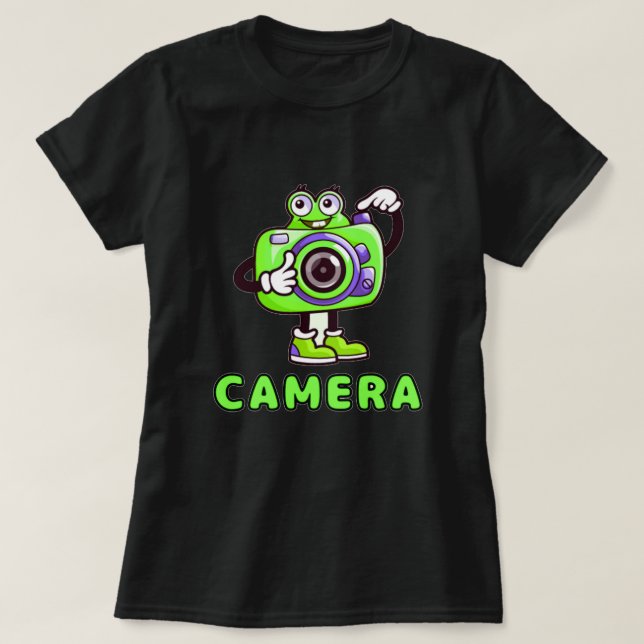 Fotografikameror för tecknad t shirt (Design framsida)