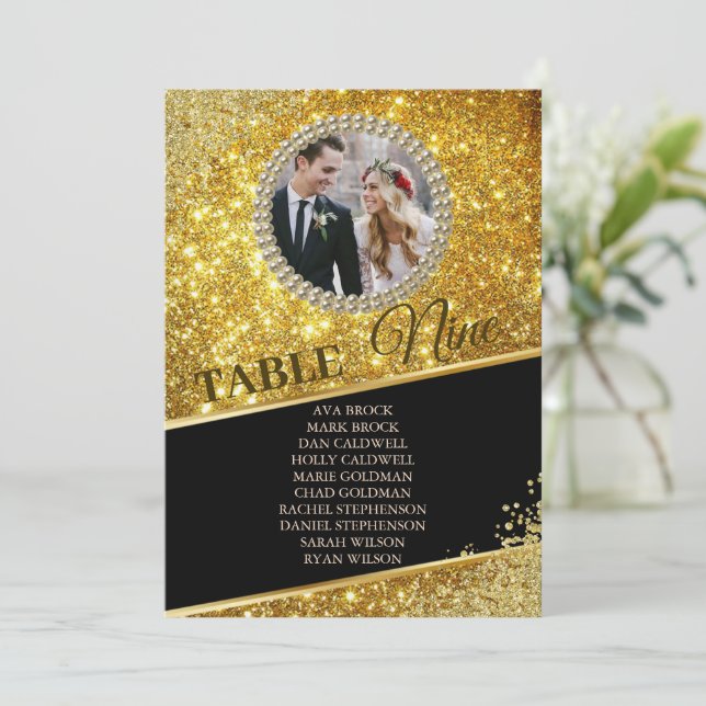 Fotografikort för foto till foto-Glitter-Eleganten Inbjudningar (Stående Fram)