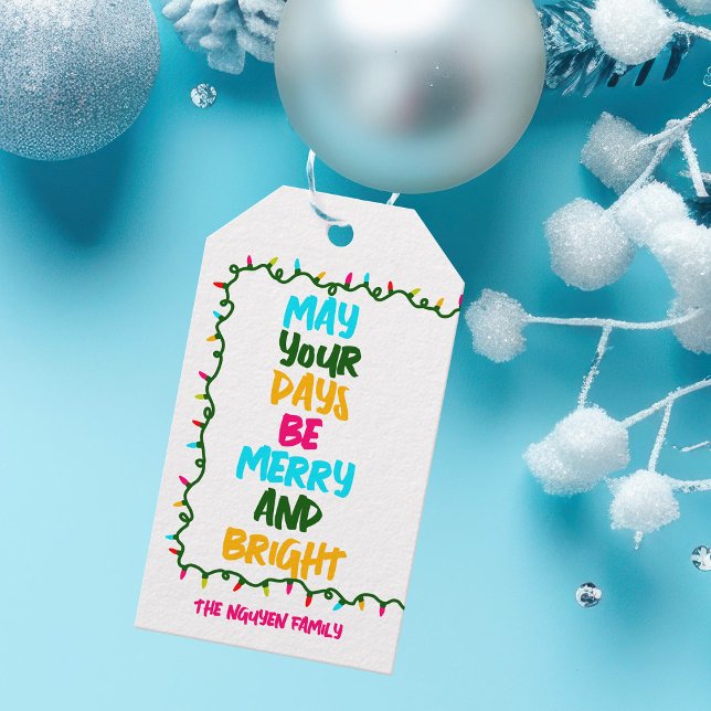 Fotografikort för ljusfärgad jul-Ljus Presentetikett (Skapare uppladdad)