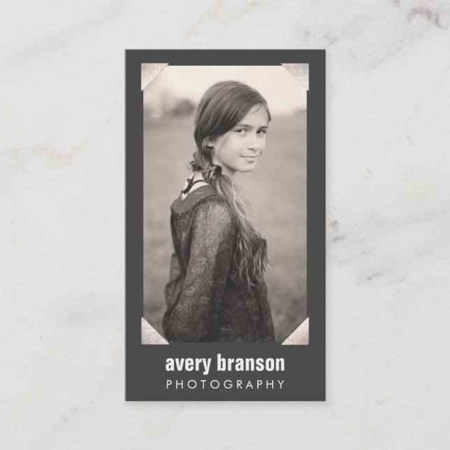 Fotografikort för professionell Fotograf Silver hö Visitkort (Framsida)