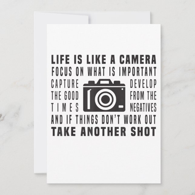 Fotografilivet är som en kameramotografi meddelande (Framsida)