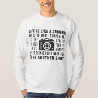 Fotografilivet är som en kameramotografi t shirt