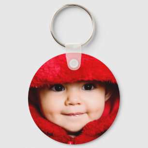 Fotografimall för anpassningsbar Cute Baby-familje Nyckelring
