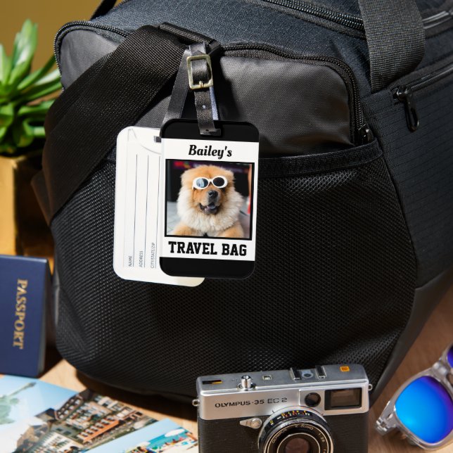 Fotografimall för Cute Personlig-Hund Bagagebricka (Framsida & Baksida)