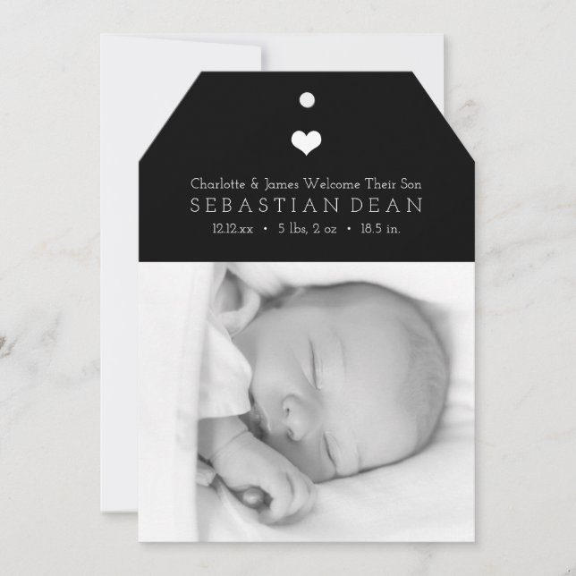 Fotografimall för Heart Nyfödd bebis Personlig Meddelande (Framsida)