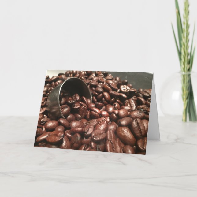 Fotografimall för kaffebönor i Silver Tack Kort (Framsida)