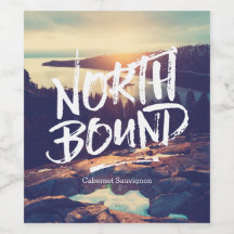 Fotografimall för noffertpenseltypografi för North