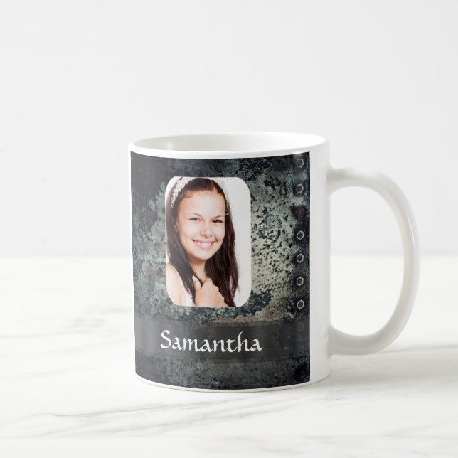 Fotografimall för personligen Rusty metall Kaffemugg (Höger)