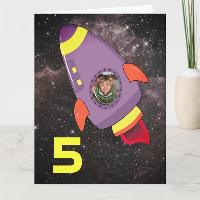 Fotografimall för Rocket Frakt Boys Birthday Card Kort (Framsida)