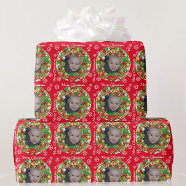 Fotografimall W för Julgran Ornament Baby Kids Presentpapper