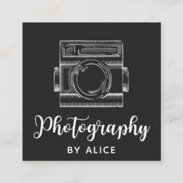 Fotografimedia Modern Script Calligraphy Social Me Fyrkantigt Visitkort