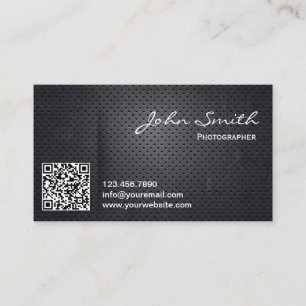 Fotografimetall QR kodifierar fotografen Visitkort