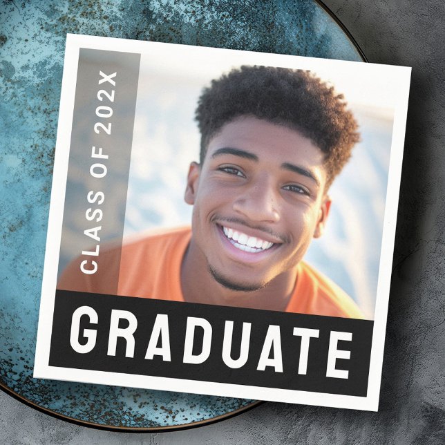 Fotografimodern student i studenten student pappersservett (Student graduation graduate photo modern napkins)