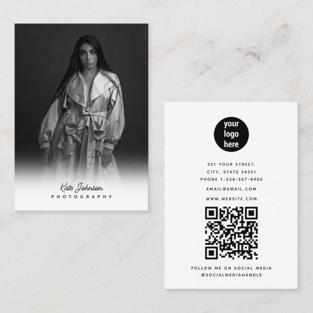 Fotografiobjekt för Logotyp av skript Visitkort (Fram/baksida)