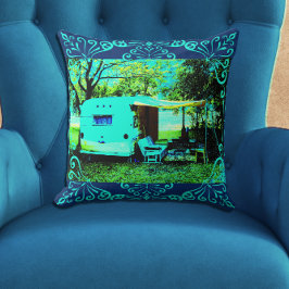 Fotografiobjekt för vintage Camper Travel Trailer Kudde