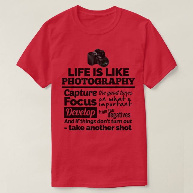 Fotografioffertgåva för fotograf t shirt (Design framsida)
