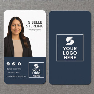 Fotografiparfym, blå foto Logotyp Porträtt Visitkort