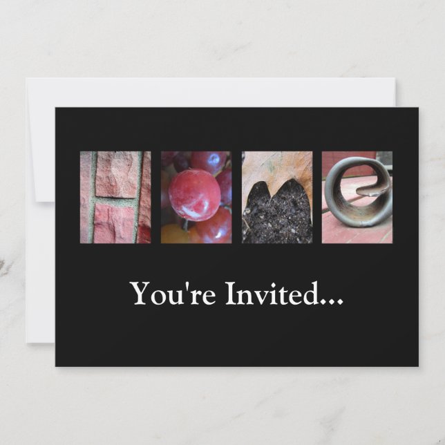 Fotografisamling för alfabet, konst för HOME Brev  Inbjudningar (Framsida)