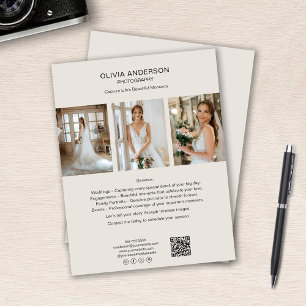 Fotografisk Anpassningsbar Foto QR Social Media Bu Reklamblad