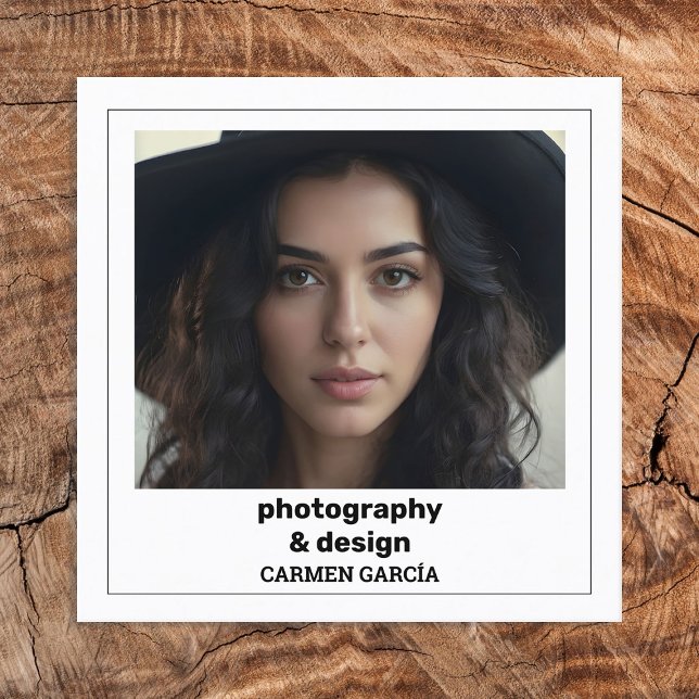 Fotografisk Anpassningsbar QR Fyrkantigt Visitkort (Photography Custom QR Square Business Cards)