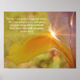 Fotografisk bild av Iris Flower Sunshine Scripture Poster