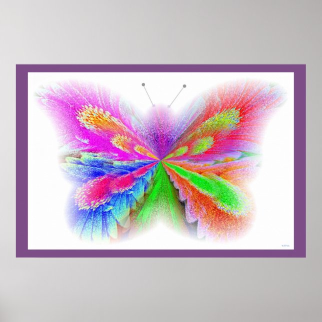 Fotografisk blomning Abstrakt Butterfly Art Poster (Framsidan)