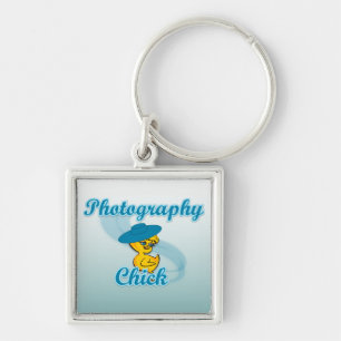 Fotografisk Chick nr 3 Fyrkantig Silverfärgad Nyckelring