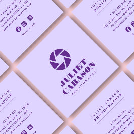 Fotografisk fet typografi Lilac-Lila Fyrkantigt Visitkort