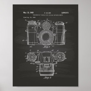 Fotografisk kamera 1959 Patent Art - kretskort Poster